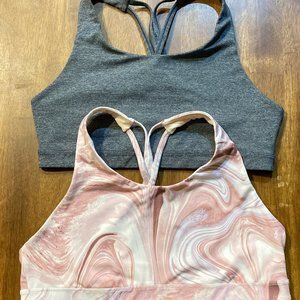 Lot of 2 Old Navy Sports Bras Size XL Medium Support Strappy Pink and Grey EUC!